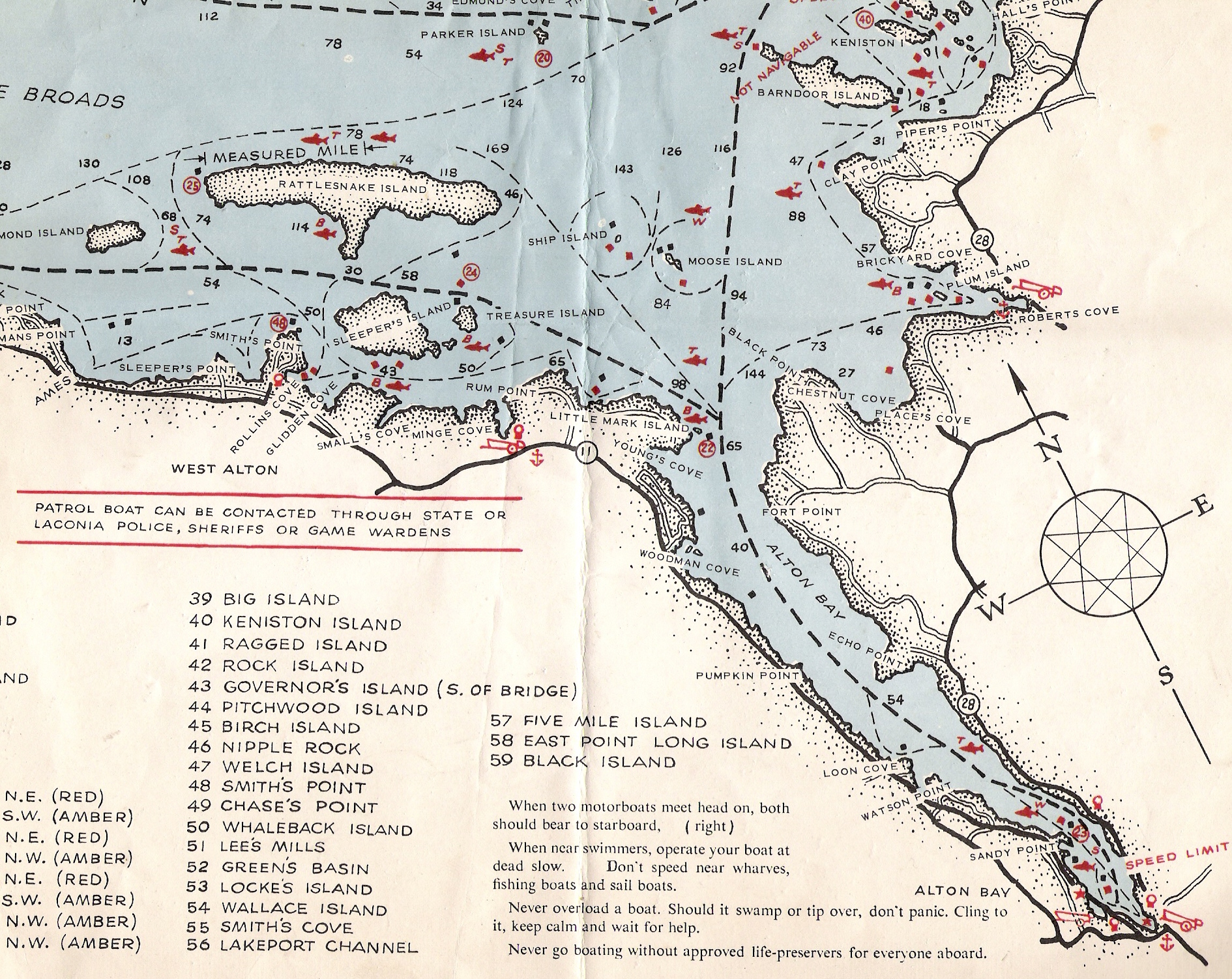 Lake Winnipesaukee Navigation Chart